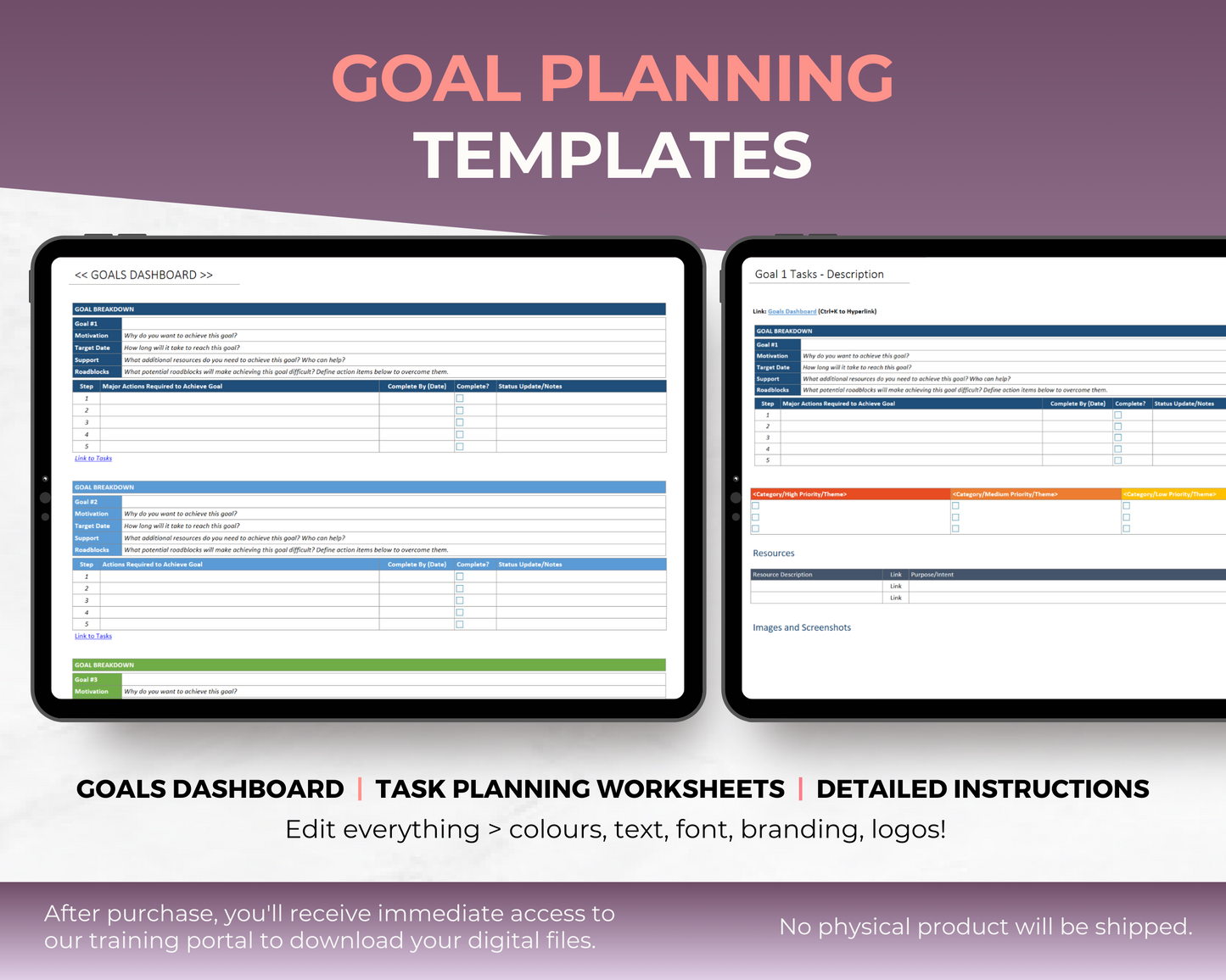 goal planning template