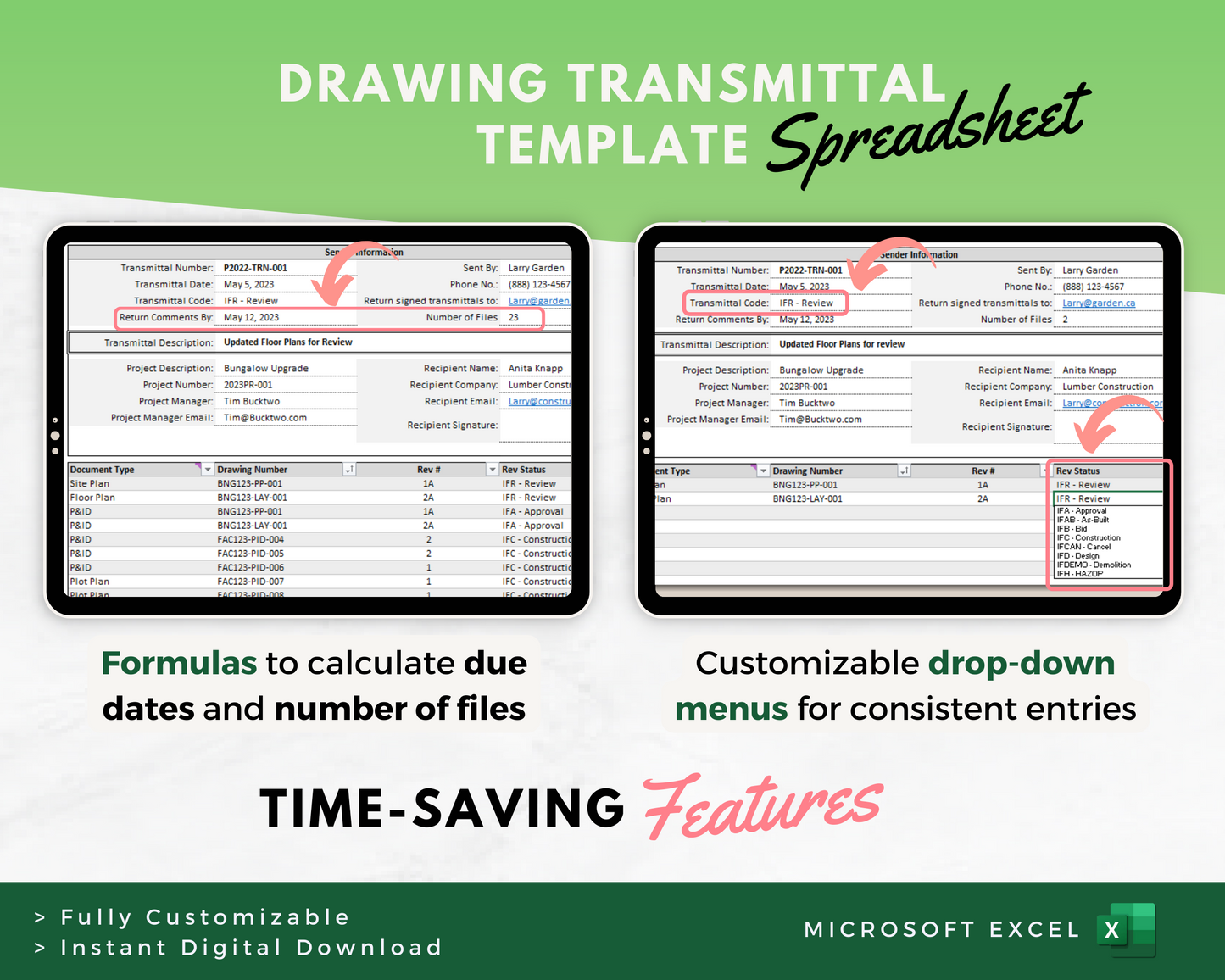 drawing transmittal