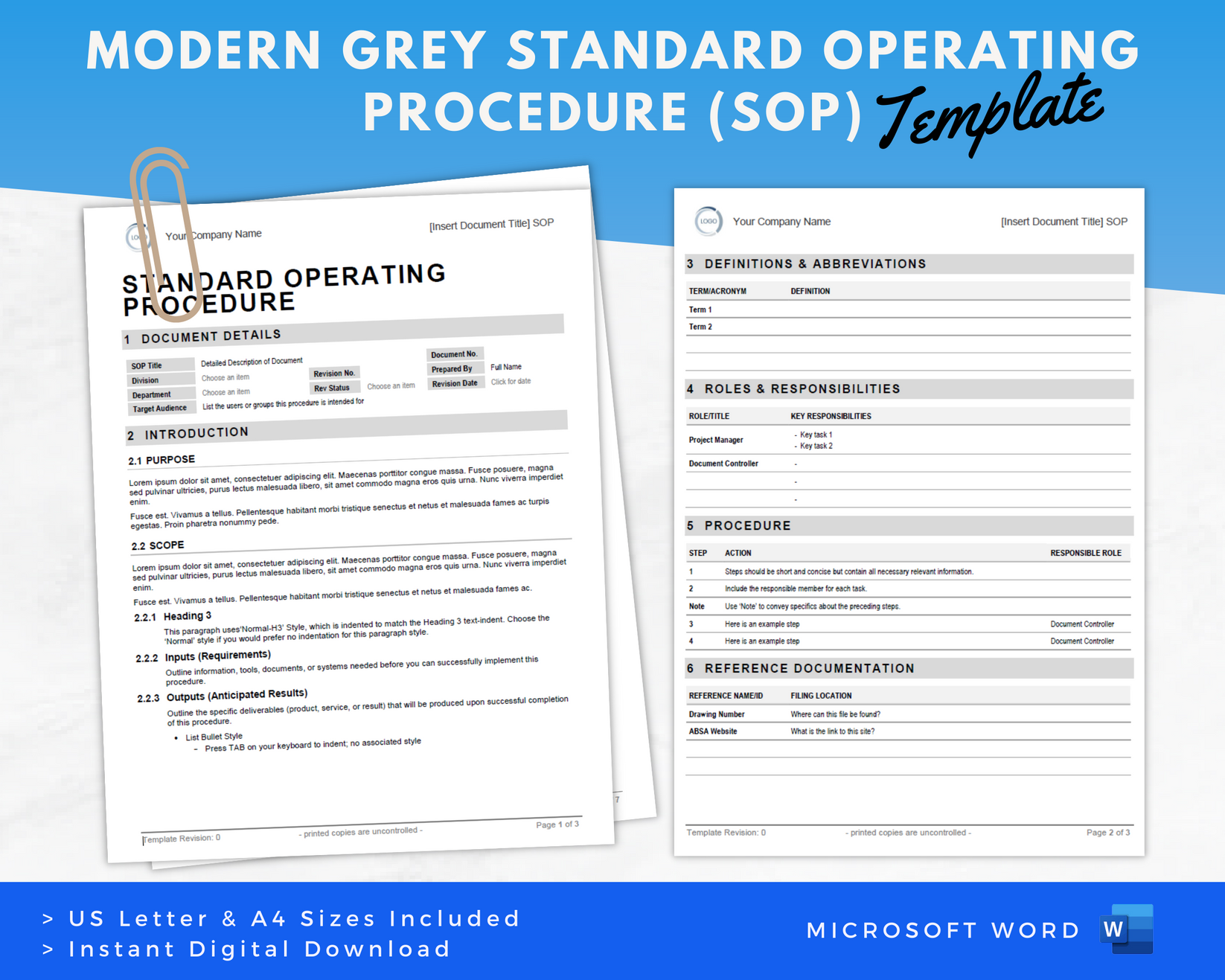 Modern SOP Template (Grey) | Bring Your Business Documents to Life ...