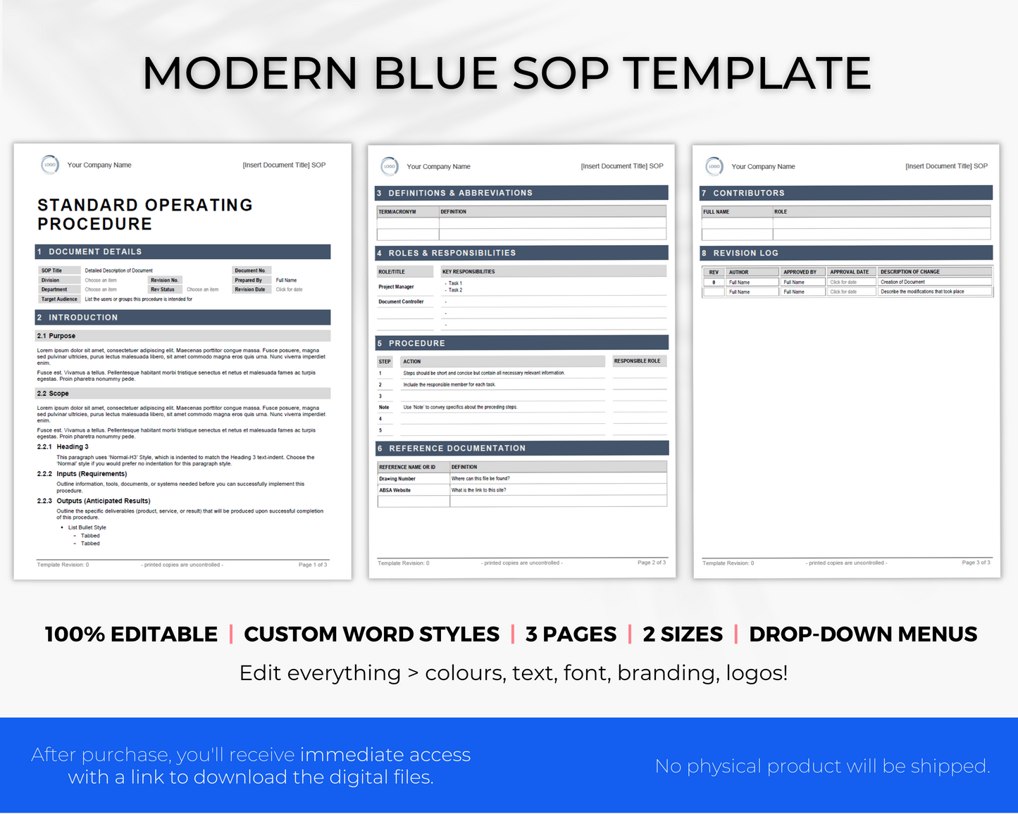 Modern SOP Template (Blue)