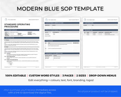 Modern SOP Template (Blue)