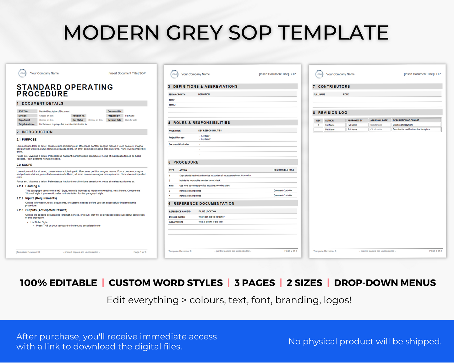 Modern SOP Template (Grey)