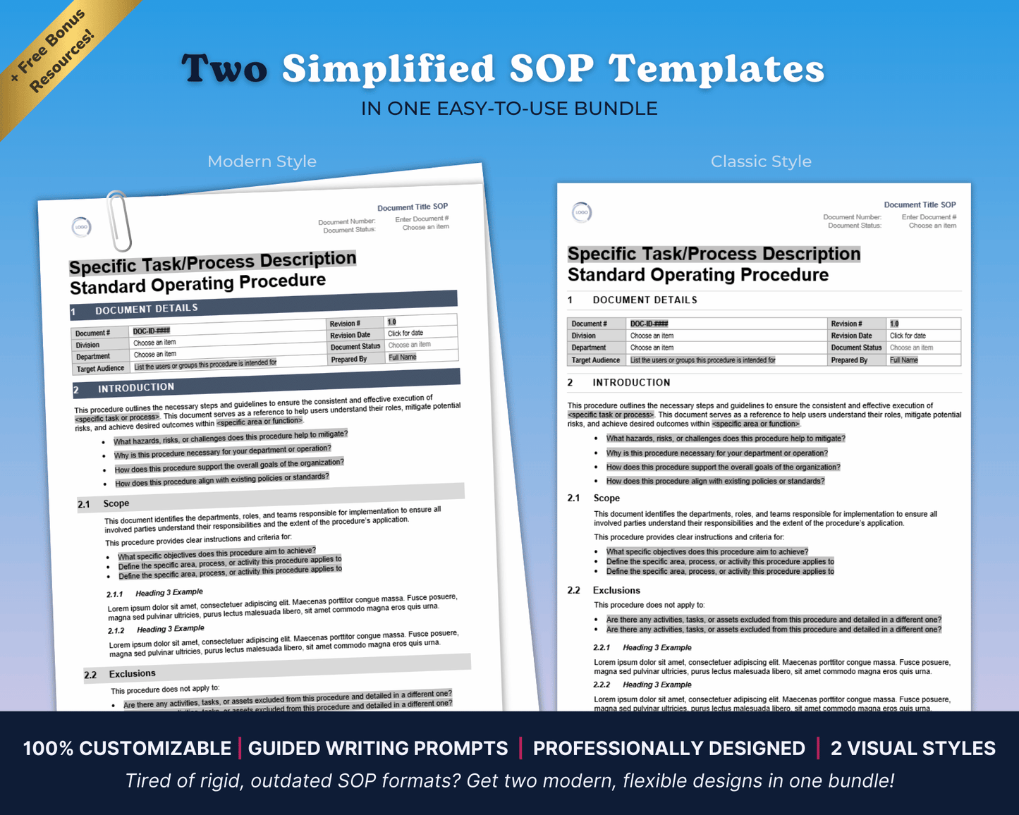 standard operating procedures template word