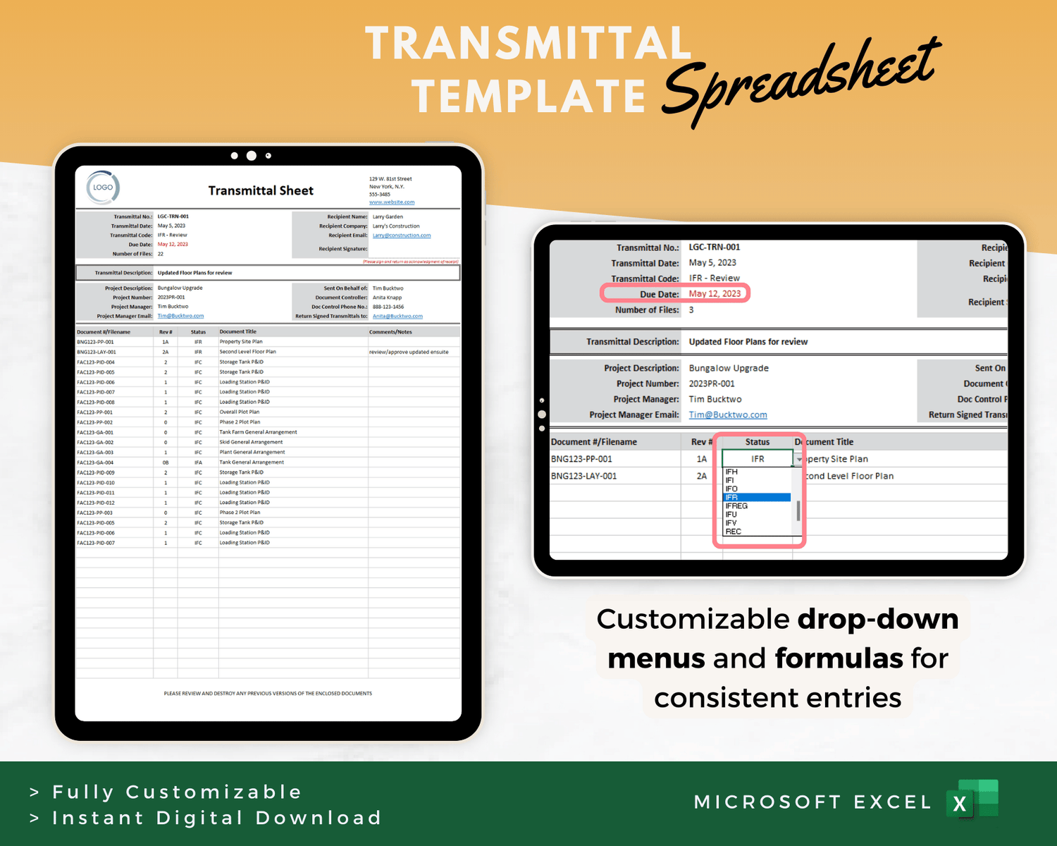 document control template excel