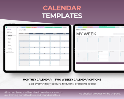 onenote calendar templates